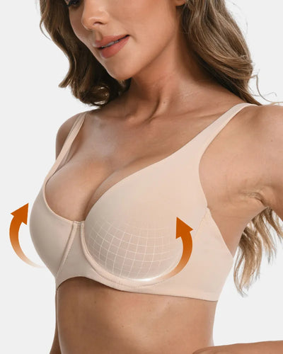 Women's Seamless Underwire Effortless Shaping Lift Balconette Bra - Soft Intention-Details-2