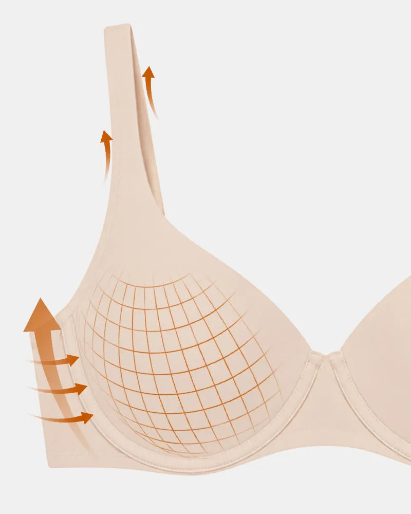 Women's Seamless Underwire Effortless Shaping Lift Balconette Bra - Soft Intention-Details-8