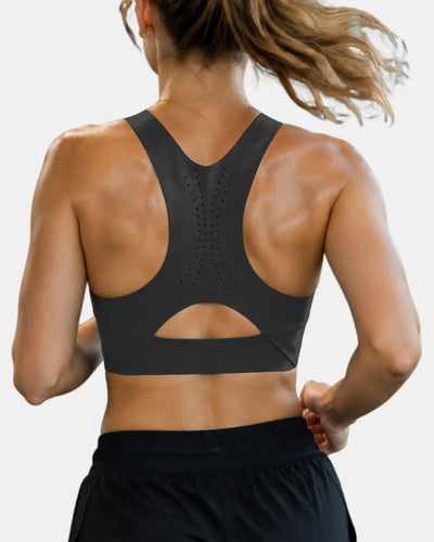 Seamless Zipper Sports Bra with High Support