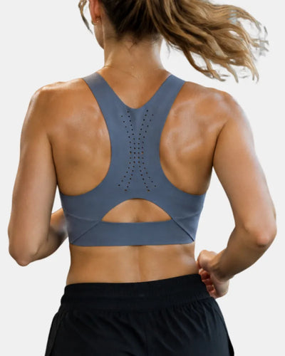 Seamless Zipper Sports Bra with High Support