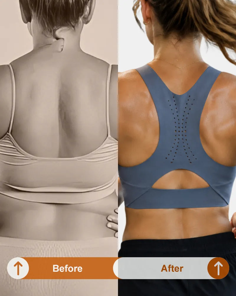 Seamless Zipper Sports Bra with High Support