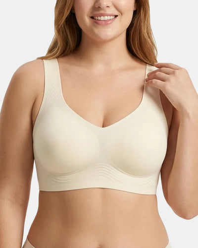 Women's Upgraded Summer Jelly Wireless T-Shirt Bra - Beige - Soft Intention-1