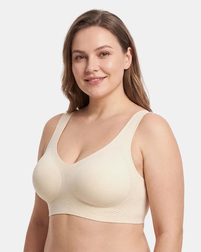 Women's Upgraded Summer Jelly Wireless T-Shirt Bra - Beige - Soft Intention-2
