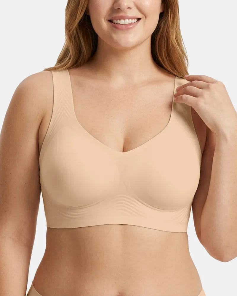 Women's Upgraded Summer Jelly Wireless T-Shirt Bra - Light Nude - Soft Intention-1