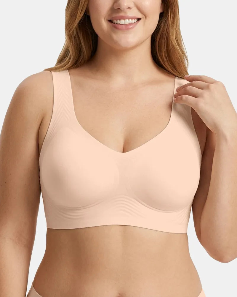 Women's Upgraded Summer Jelly Wireless T-Shirt Bra - Pink Nude - Soft Intention-1