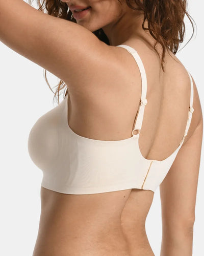 Women's V-Neck Jelly Bra Back Clasp - Beige - Soft Intention-4