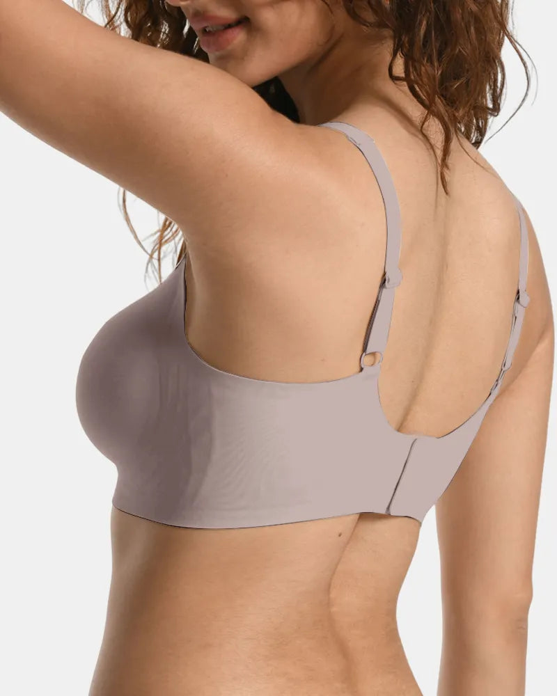 Women's V-Neck Jelly Bra Back Clasp - Gray - Soft Intention-3