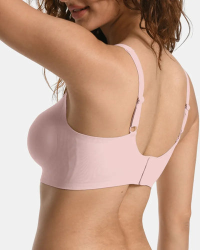 Women's V-Neck Jelly Bra Back Clasp - Pink Nude - Soft Intention-3