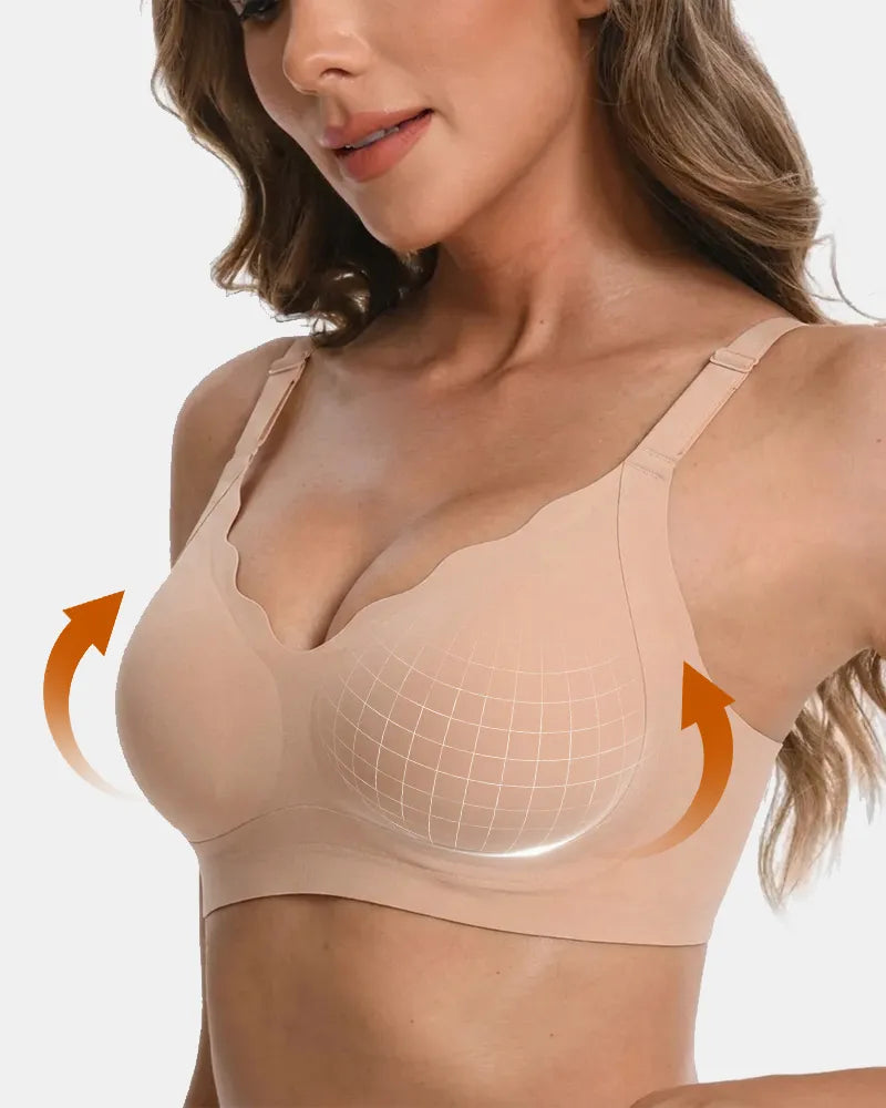 Women's V-Neck Scalloped Wireless Bra - Soft Intention-Details-2