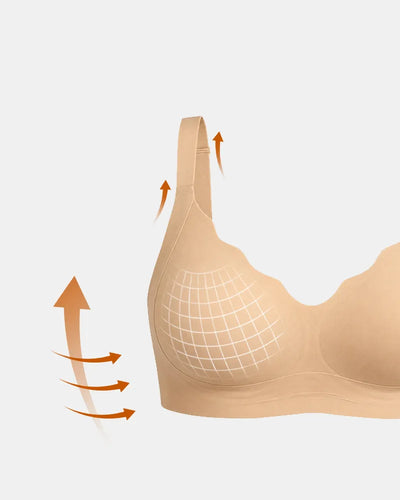 Women's V-Neck Scalloped Wireless Bra - Soft Intention-Details-6