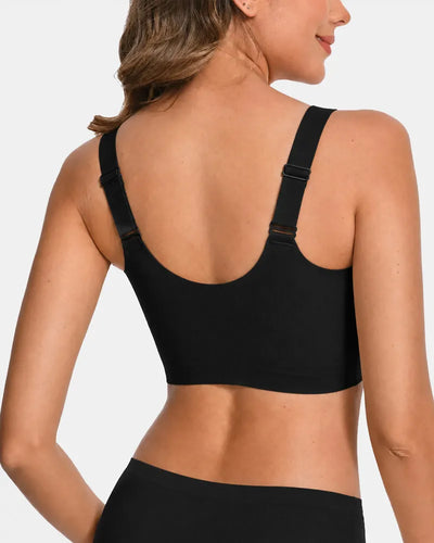 Women's Wireless Front Zipper Bra - Black - Soft Intention-3