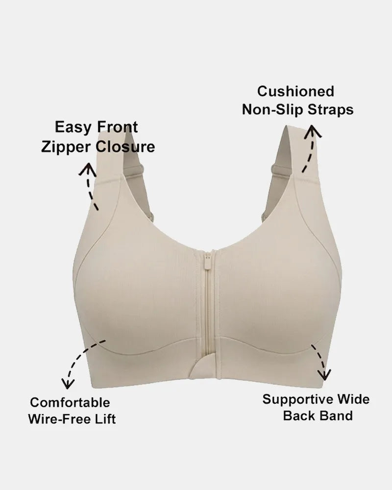 Women's Wireless Front Zipper Bra - Soft Intention-Details-5