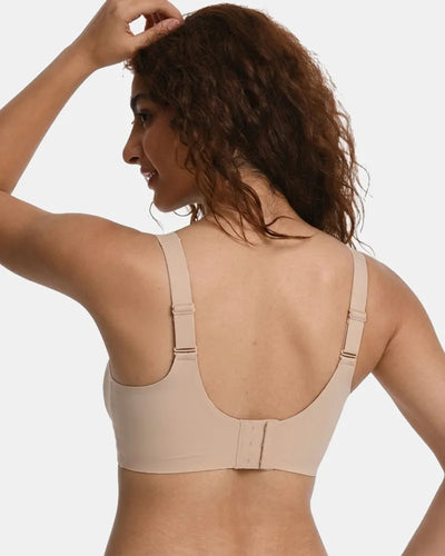 Women's Wireless Full Coverage Seamless W-Shaped Jelly Strap Bra - Light Nude - Soft Intention-2
