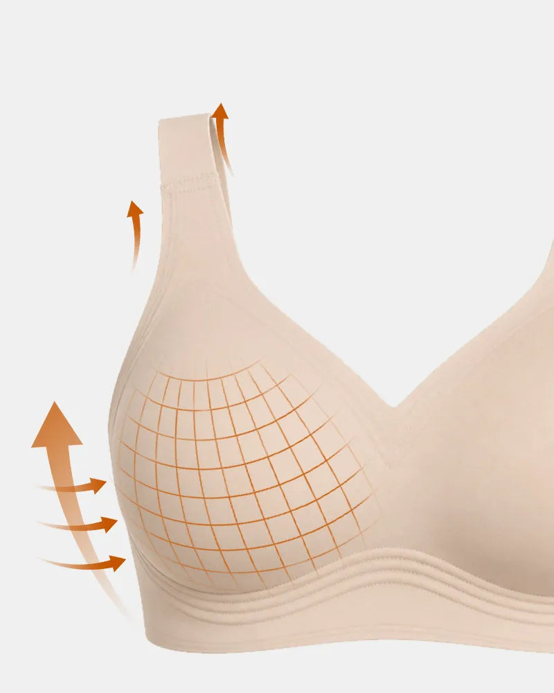 Women's Wireless Full Coverage Seamless W-Shaped Jelly Strap Bra - Soft Intention-Details-6