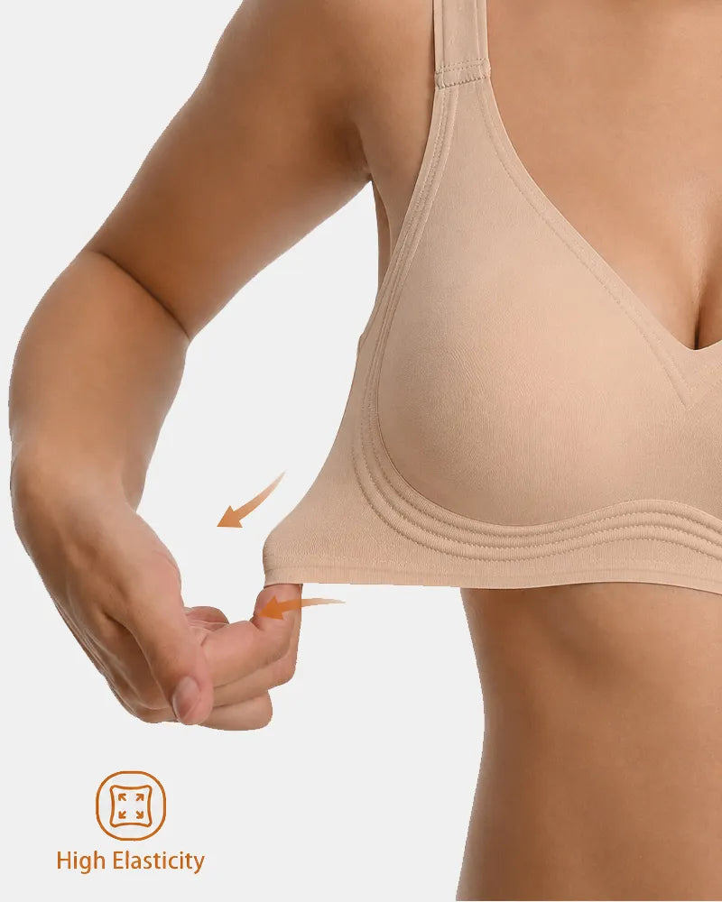 Women's Wireless Full Coverage Seamless W-Shaped Jelly Strap Bra - Soft Intention-Details-7